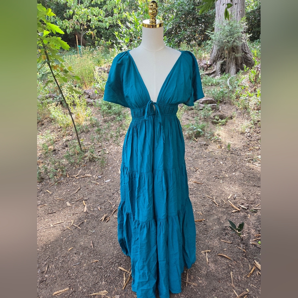 Revolve YFB Young Fabulous And Broke Elegant Teal Maxi Dress - Picture 3 of 8